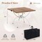 Costway 2 Pack Folding Camping Table with Wood-grain Tabletop Aluminum Frame Carrying Bag